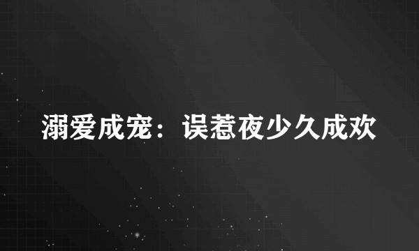 溺爱成宠：误惹夜少久成欢