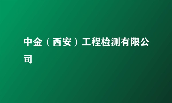 中金（西安）工程检测有限公司