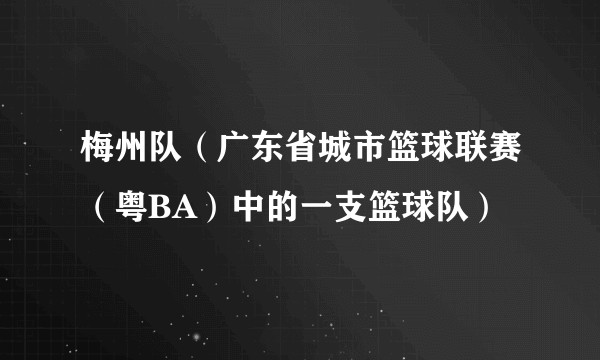 梅州队（广东省城市篮球联赛（粤BA）中的一支篮球队）