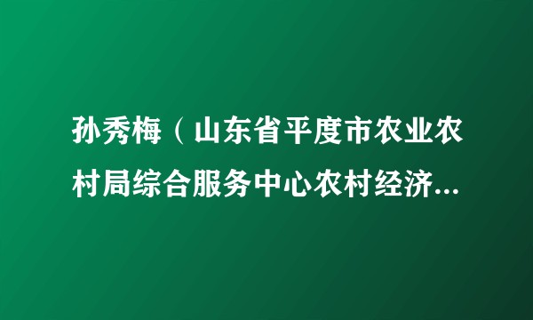 孙秀梅（山东省平度市农业农村局综合服务中心农村经济管理科原科长）