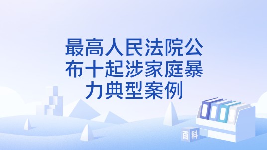 最高人民法院公布十起涉家庭暴力典型案例