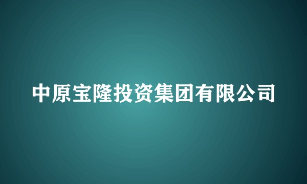 中原宝隆投资集团有限公司