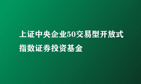 上证中央企业50交易型开放式指数证券投资基金