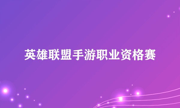 英雄联盟手游职业资格赛