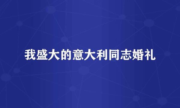 我盛大的意大利同志婚礼