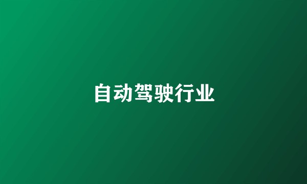 自动驾驶行业