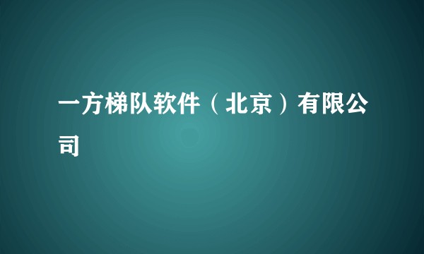 一方梯队软件（北京）有限公司