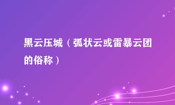 黑云压城（弧状云或雷暴云团的俗称）