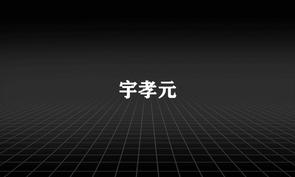 宇孝元