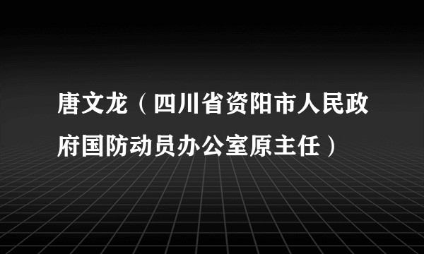 唐文龙（四川省资阳市人民政府国防动员办公室原主任）
