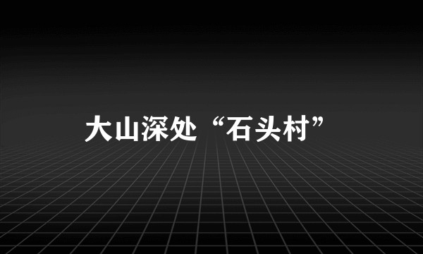 大山深处“石头村”