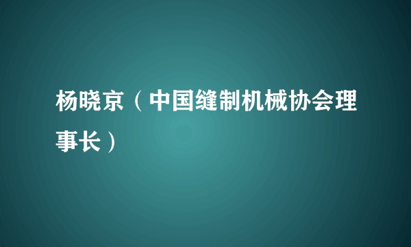 杨晓京（中国缝制机械协会理事长）