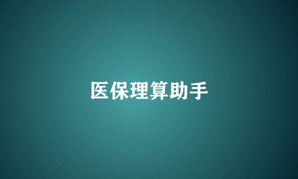 医保理算助手