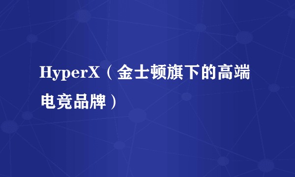 HyperX（金士顿旗下的高端电竞品牌）