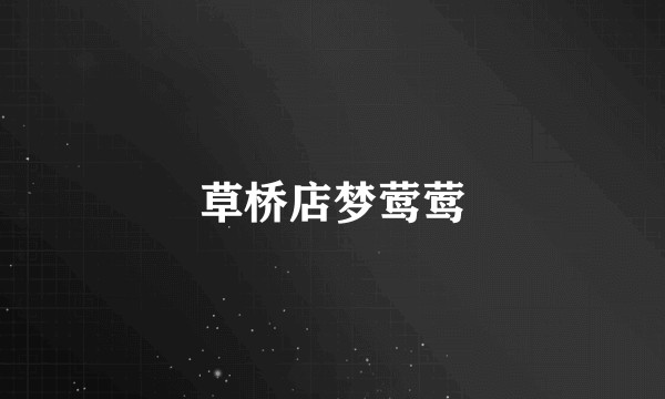 草桥店梦莺莺