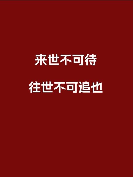 来世不可待,往世不可追也