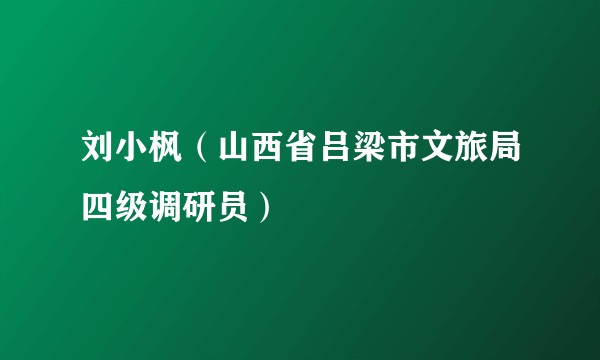 刘小枫（山西省吕梁市文旅局四级调研员）