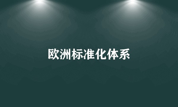 欧洲标准化体系