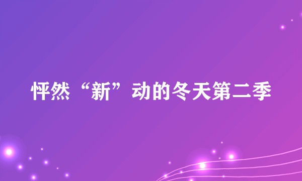 怦然“新”动的冬天第二季