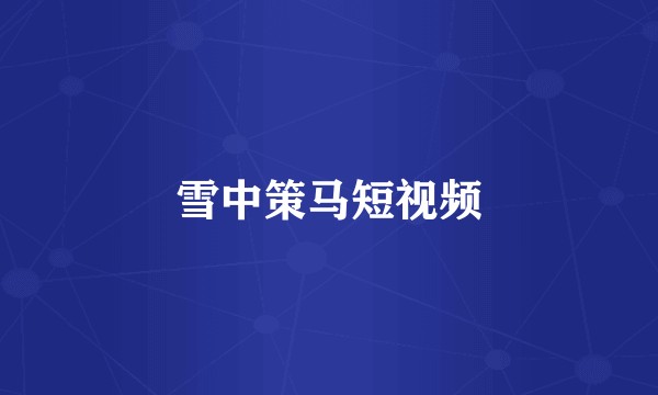 雪中策马短视频