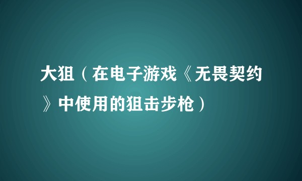 大狙（在电子游戏《无畏契约》中使用的狙击步枪）