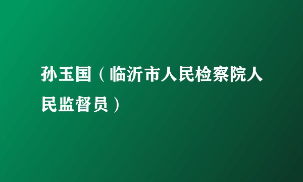 孙玉国(临沂市人民检察院人民监督员)