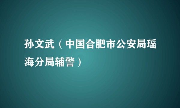 孙文武（中国合肥市公安局瑶海分局辅警）