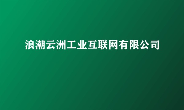 浪潮云洲工业互联网有限公司