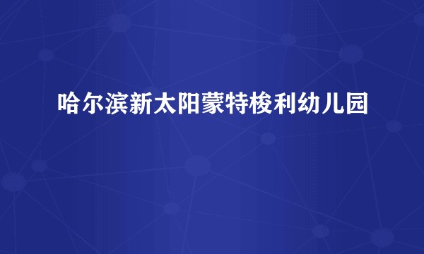 哈尔滨新太阳蒙特梭利幼儿园