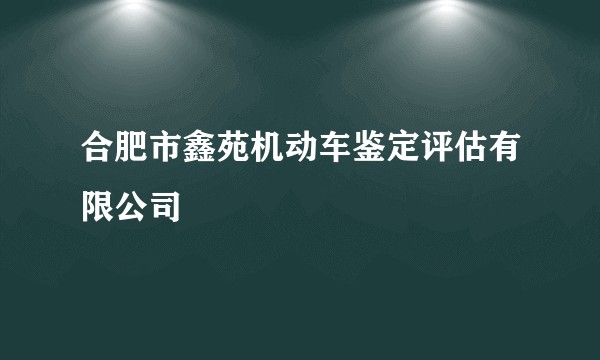 合肥市鑫苑机动车鉴定评估有限公司