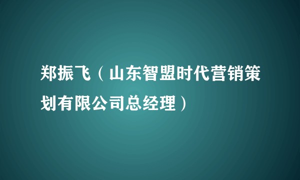 郑振飞（山东智盟时代营销策划有限公司总经理）