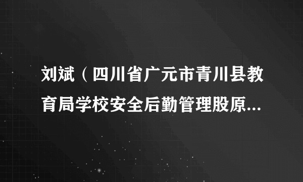 刘斌（四川省广元市青川县教育局学校安全后勤管理股原负责人）