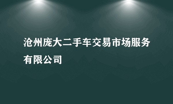 沧州庞大二手车交易市场服务有限公司