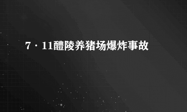 7·11醴陵养猪场爆炸事故