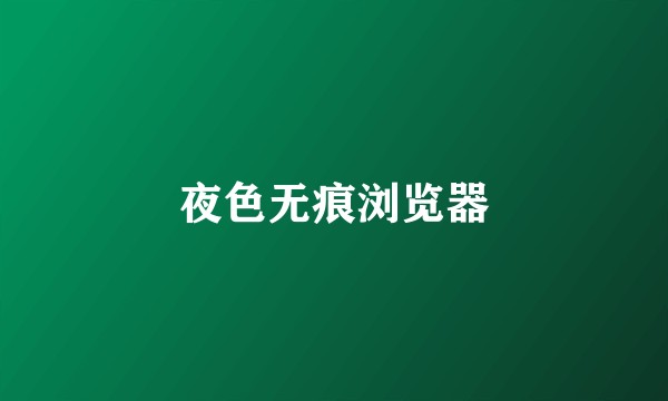 夜色无痕浏览器