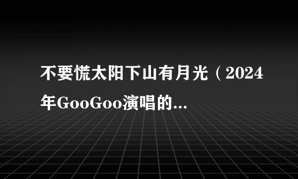 不要慌太阳下山有月光(2024年GooGoo演唱的流行歌曲)