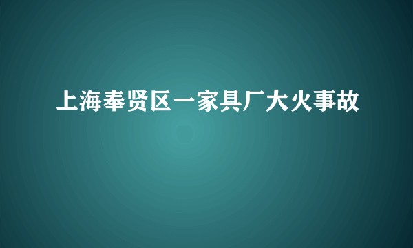 上海奉贤区一家具厂大火事故