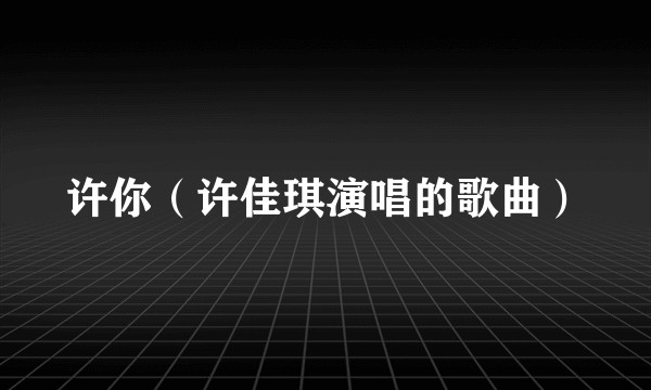 许你（许佳琪演唱的歌曲）