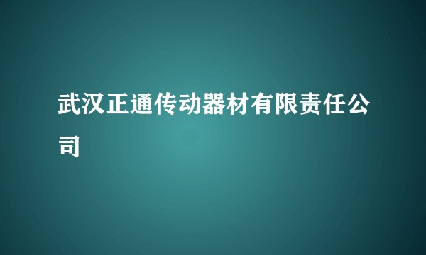 武汉正通传动器材有限责任公司