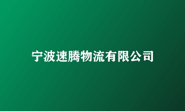 宁波速腾物流有限公司
