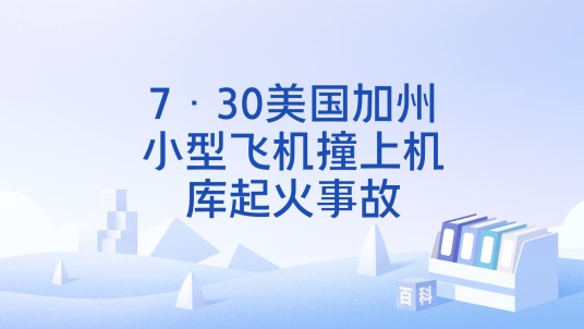 7·30美国加州小型飞机撞上机库起火事故
