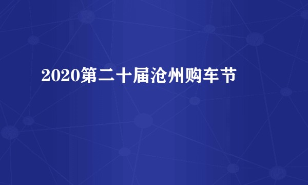 2020第二十届沧州购车节