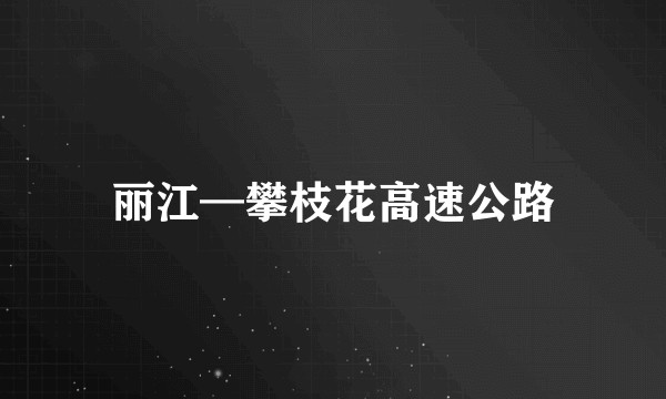 丽江—攀枝花高速公路