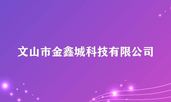 文山市金鑫城科技有限公司