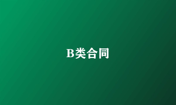 B类合同