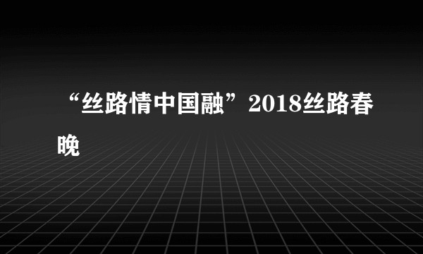 “丝路情中国融”2018丝路春晚