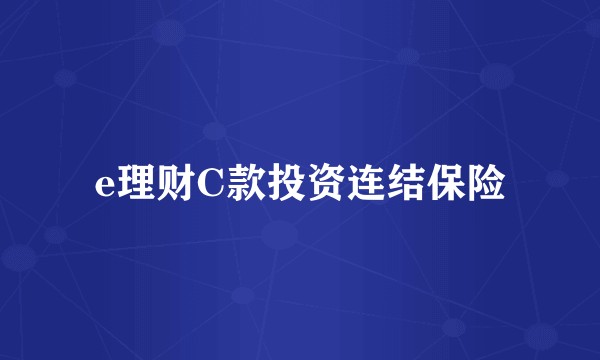 e理财C款投资连结保险