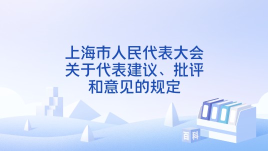上海市人民代表大会关于代表建议、批评和意见的规定