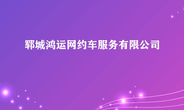 郓城鸿运网约车服务有限公司