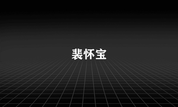裴怀宝